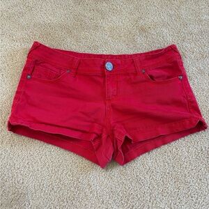 Vanilla Star Y2K Red Denim Jean Shorts